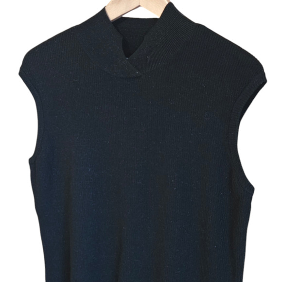 Coldwater Creek Women's Black Silk Blend Sparkle Sleeveless Sweater Size XLarge - Picture 5 of 10